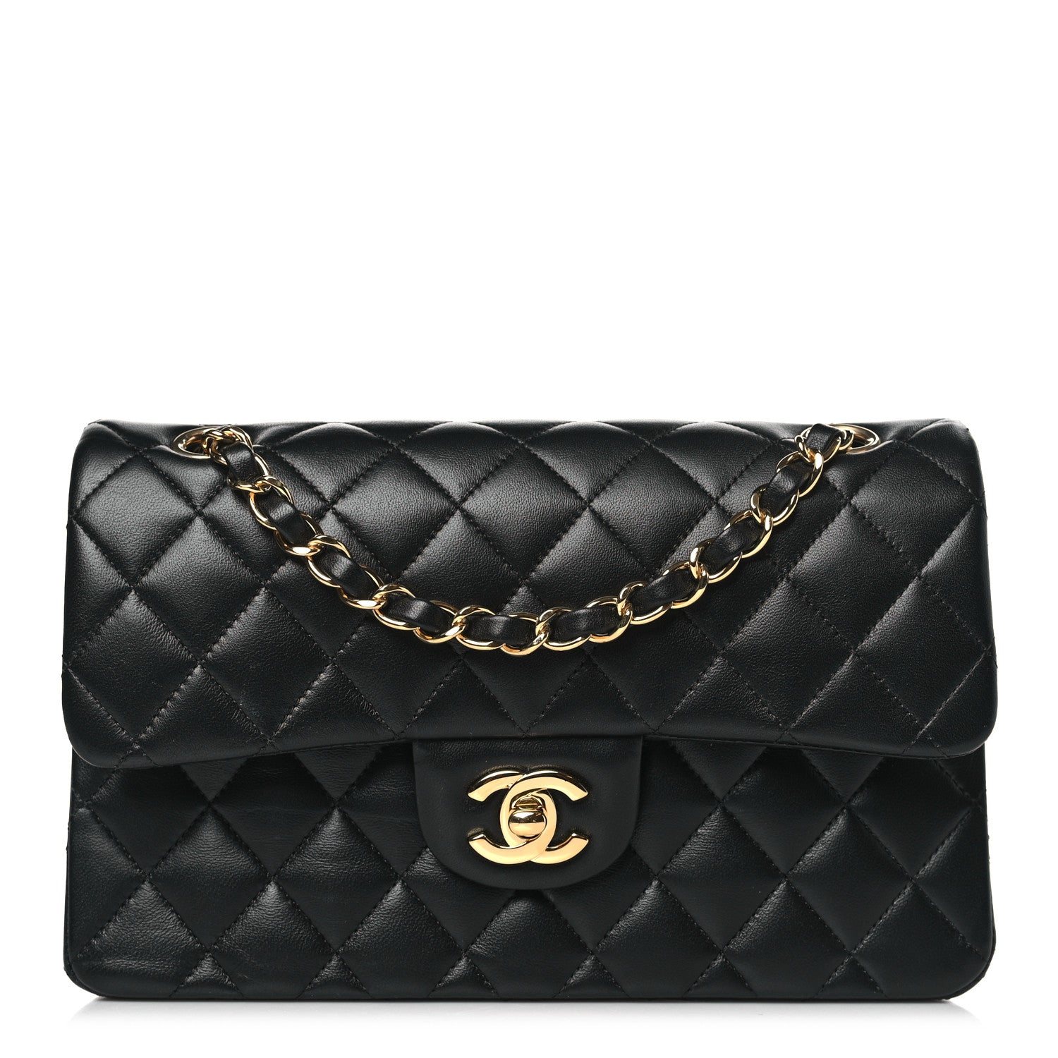 Chanel Lambskin Quilted Small Double Flap Black 1 of 10