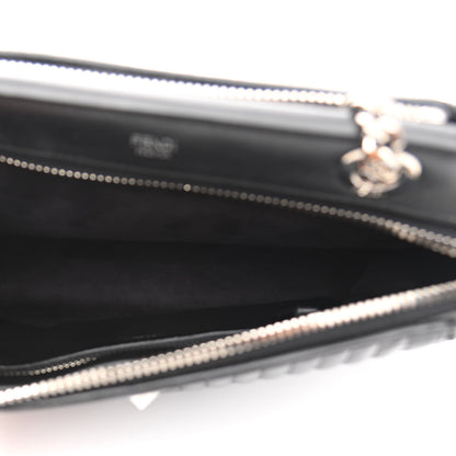 Fendi Shiny Nappa Trapuntata Chain Small DotCom Click Chain Satchel Black 5 of 11