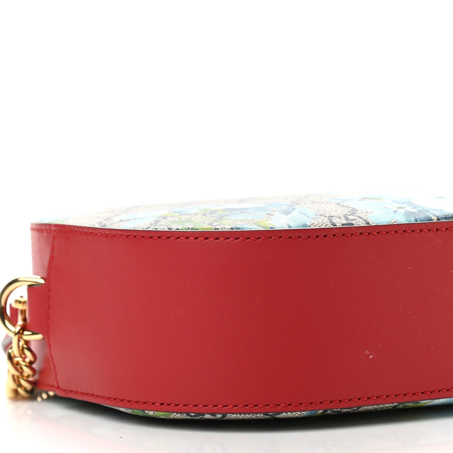 Gucci GG Supreme Monogram Blooms Mini Chain Shoulder Bag Beige Blue Navy Hibiscus Red 8 of 10