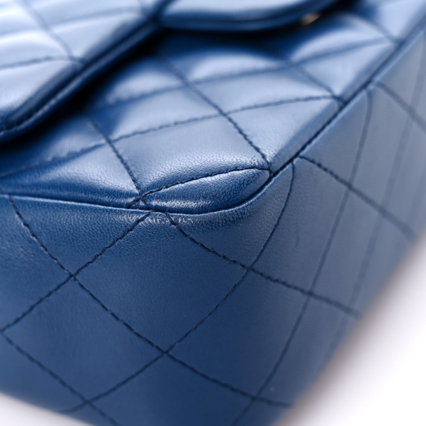 Lambskin Quilted Mini Rectangular Flap Blue