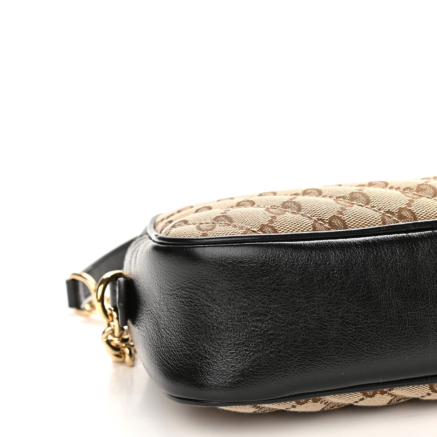 Monogram Matelasse Diagonal Small GG Marmont Chain Shoulder Bag Beige Black