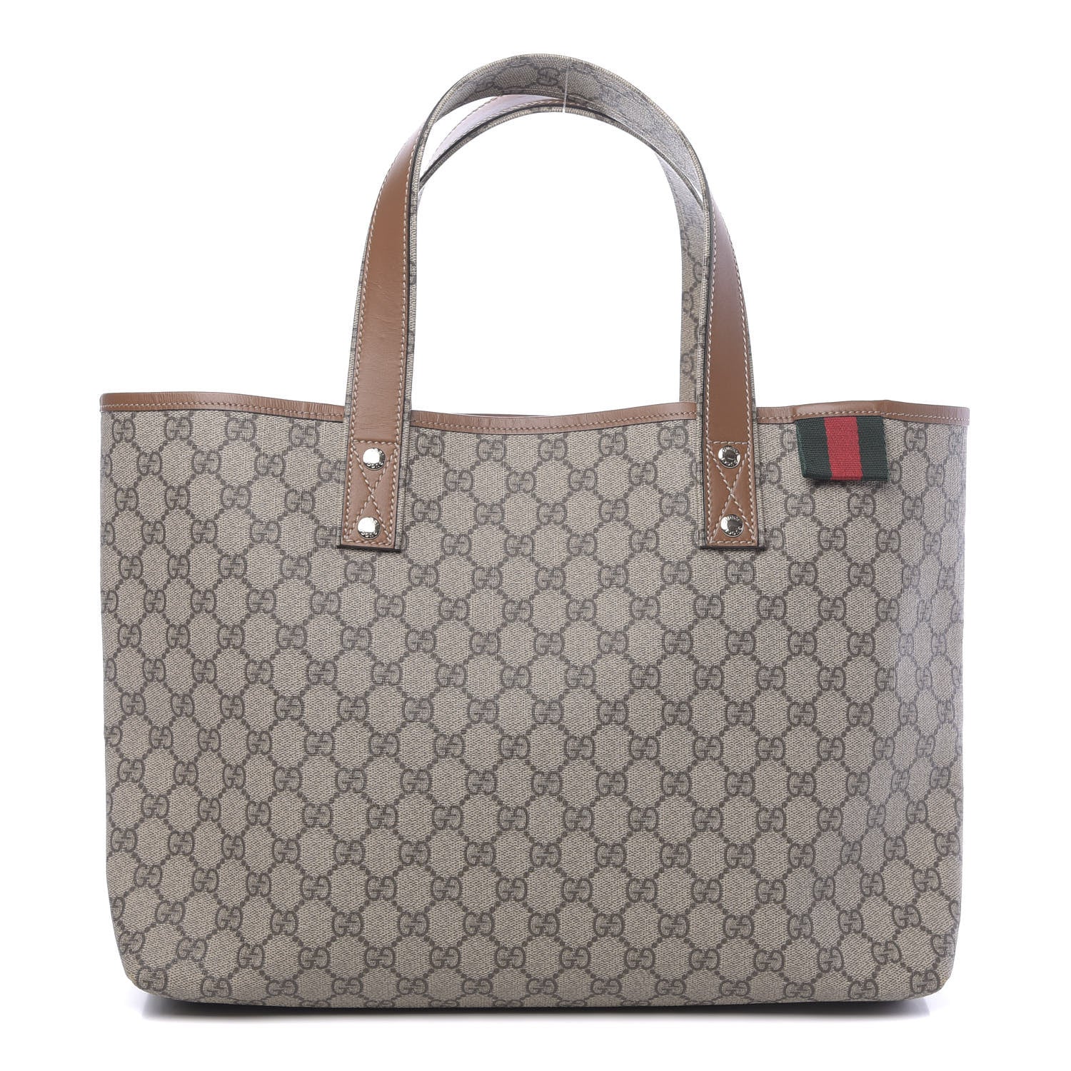 Gucci GG Plus Monogram Medium Signature Web Loop Tote Brown 1 of 10