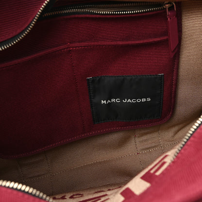 Marc Jacobs Jacquard Large The Traveler Tote Bag Burgundy Beige 6 of 10