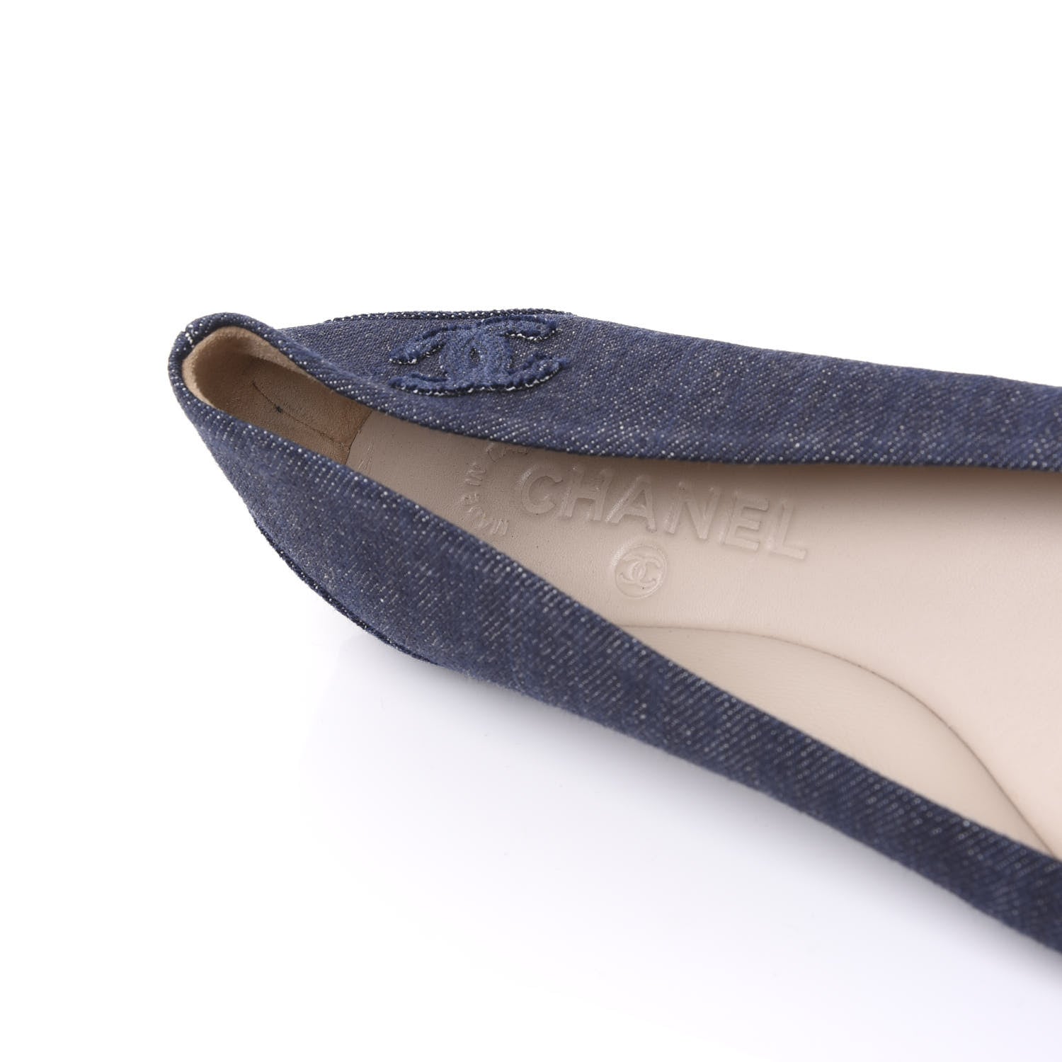 Chanel Denim CC Cap Toe Ballerina Flats 39.5 Blue 7 of 8