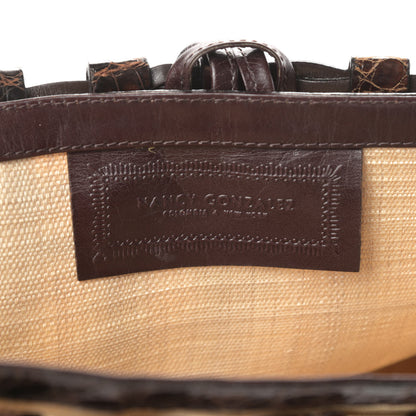 Nancy Gonzalez Crocodile Woven Tote Brown 6 of 13
