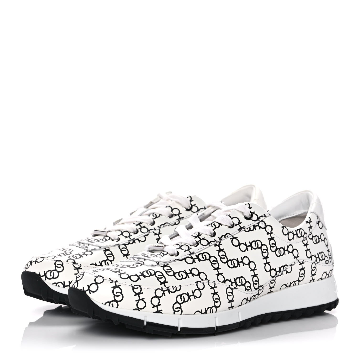 Jimmy Choo Nappa Monza Light Sneakers 38 Black White 3 of 8