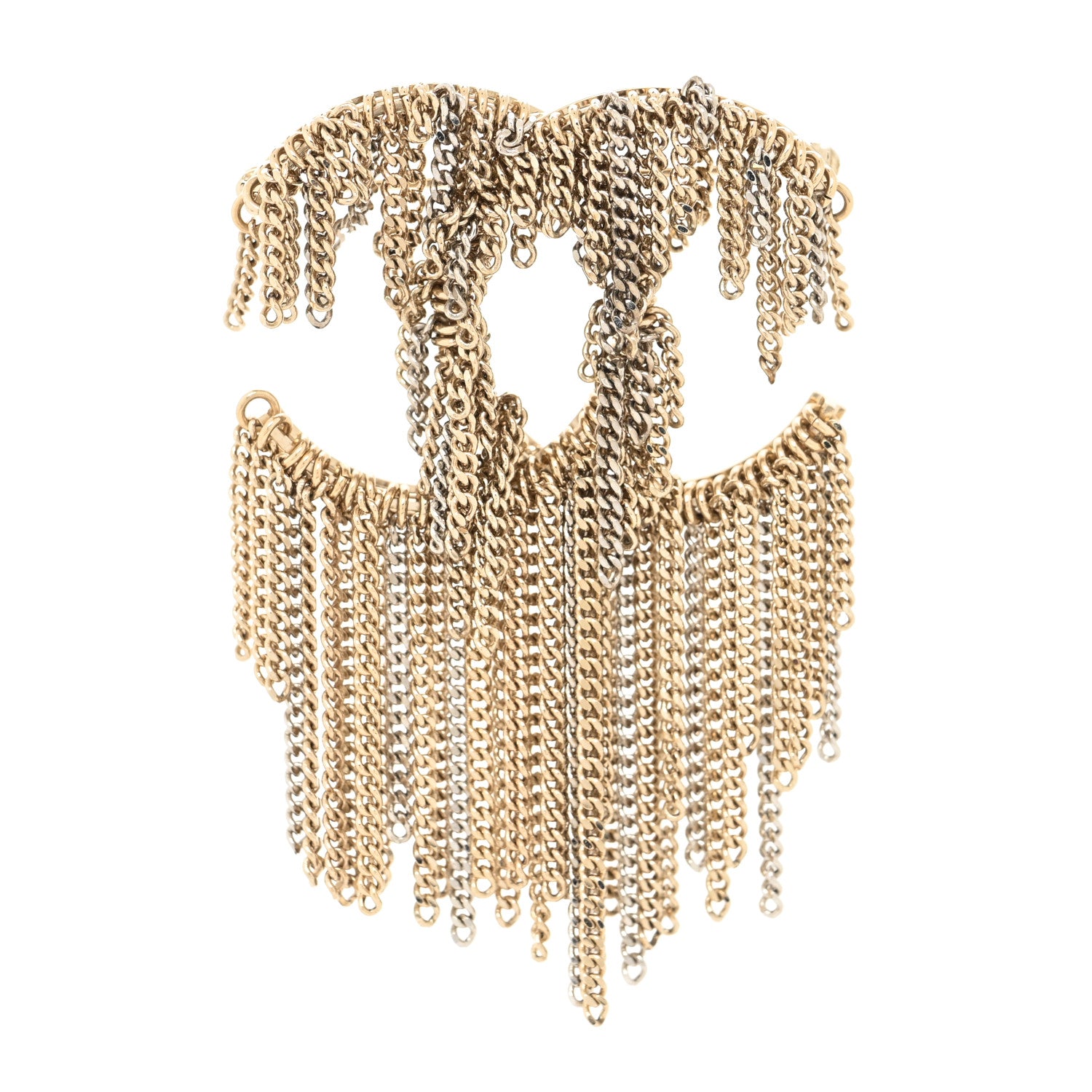 Chanel Chain Fringe CC Brooch Gold 1 of 3
