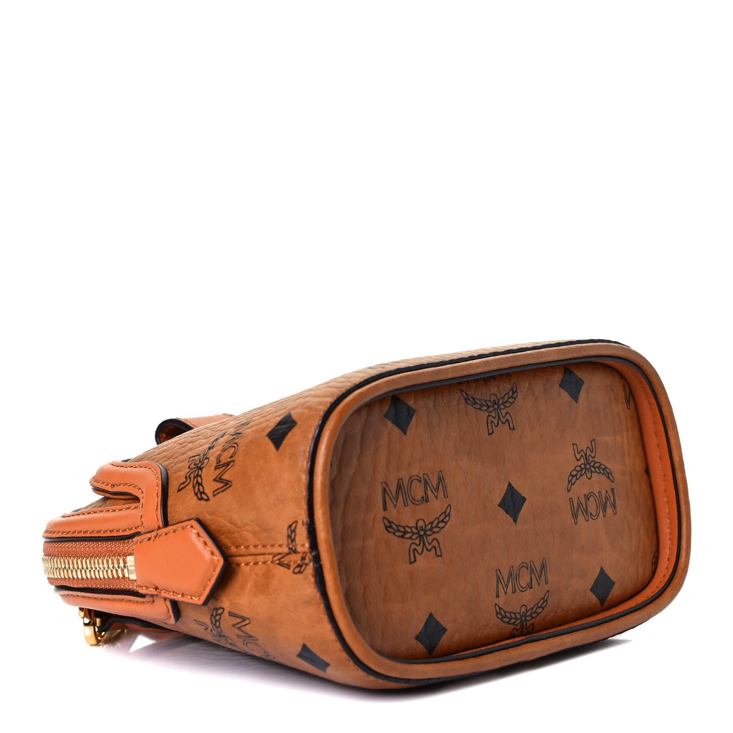 MCM Visetos Mini Anna Crossbody Bag Cognac 3 of 12
