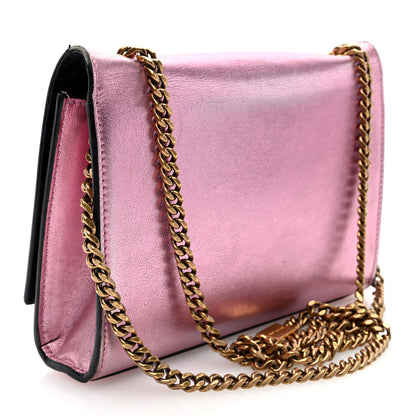 Saint Laurent Metallic Calfskin Small Classic Monogram Kate Tassel Satchel Pink 3 of 11