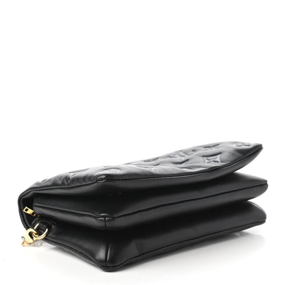 Louis Vuitton Lambskin Embossed Monogram Pochette Coussin Black 4 of 9