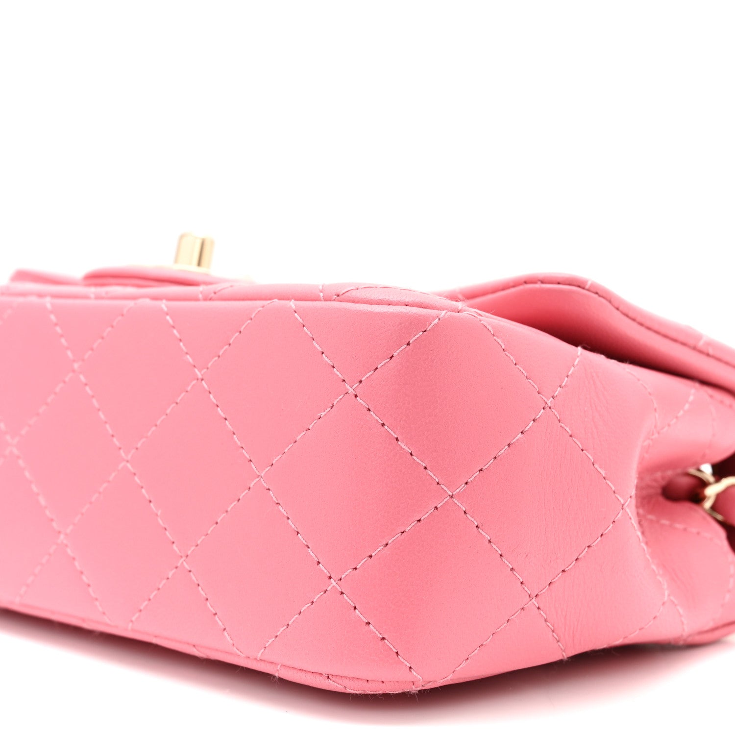Chanel Lambskin Quilted Mini Rectangular Flap Pink 10 of 10