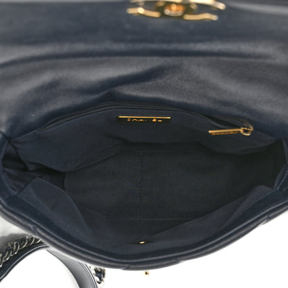 Chanel Lambskin Quilted Medium Chanel 19 Flap Navy Blue 5 of 10