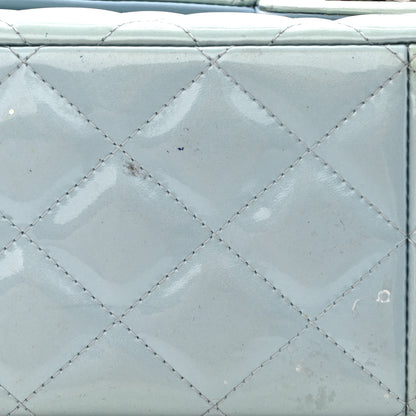 Chanel Patent Quilted Jumbo Double Flap Blue 12 of 17