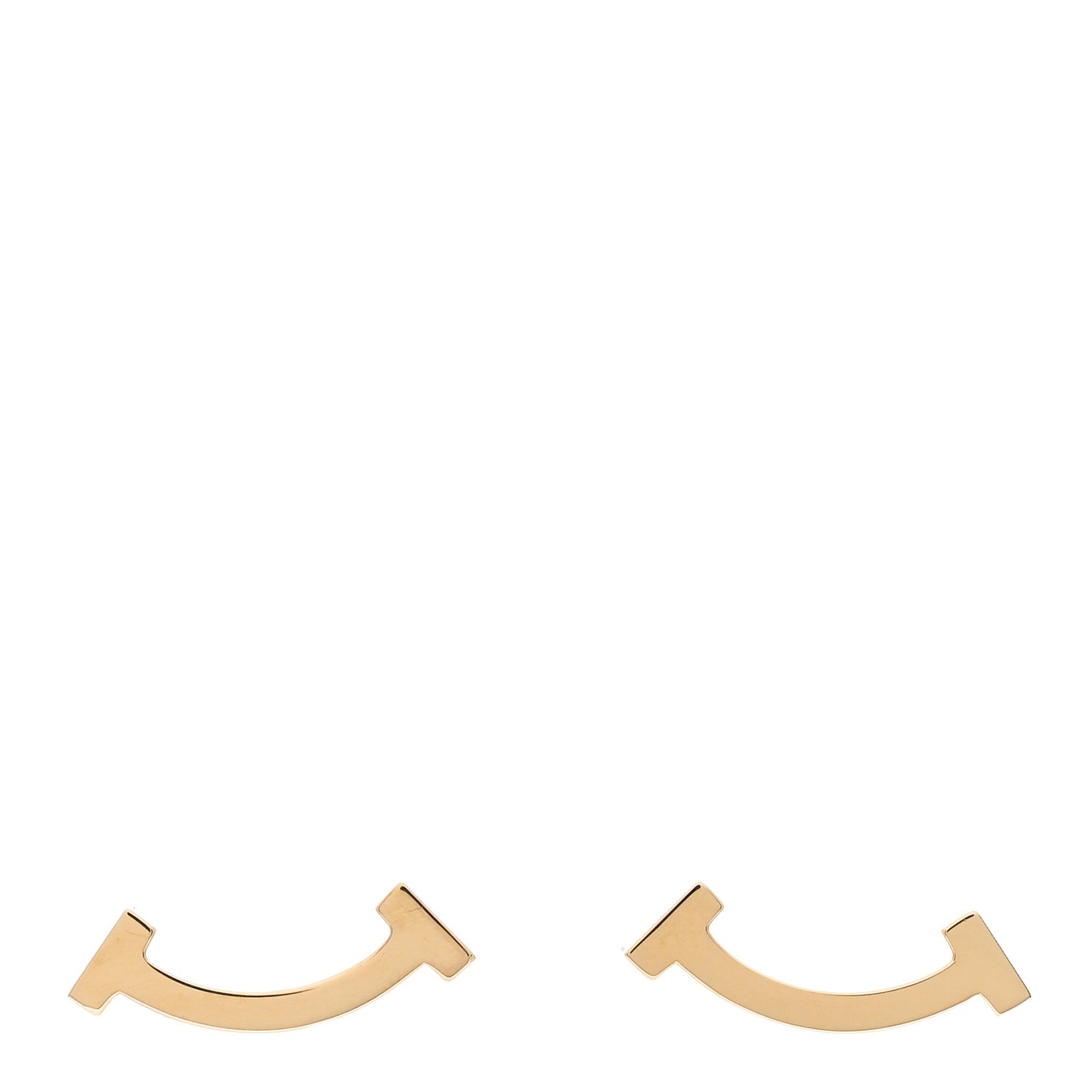 18K Yellow Gold T Smile Stud Earrings