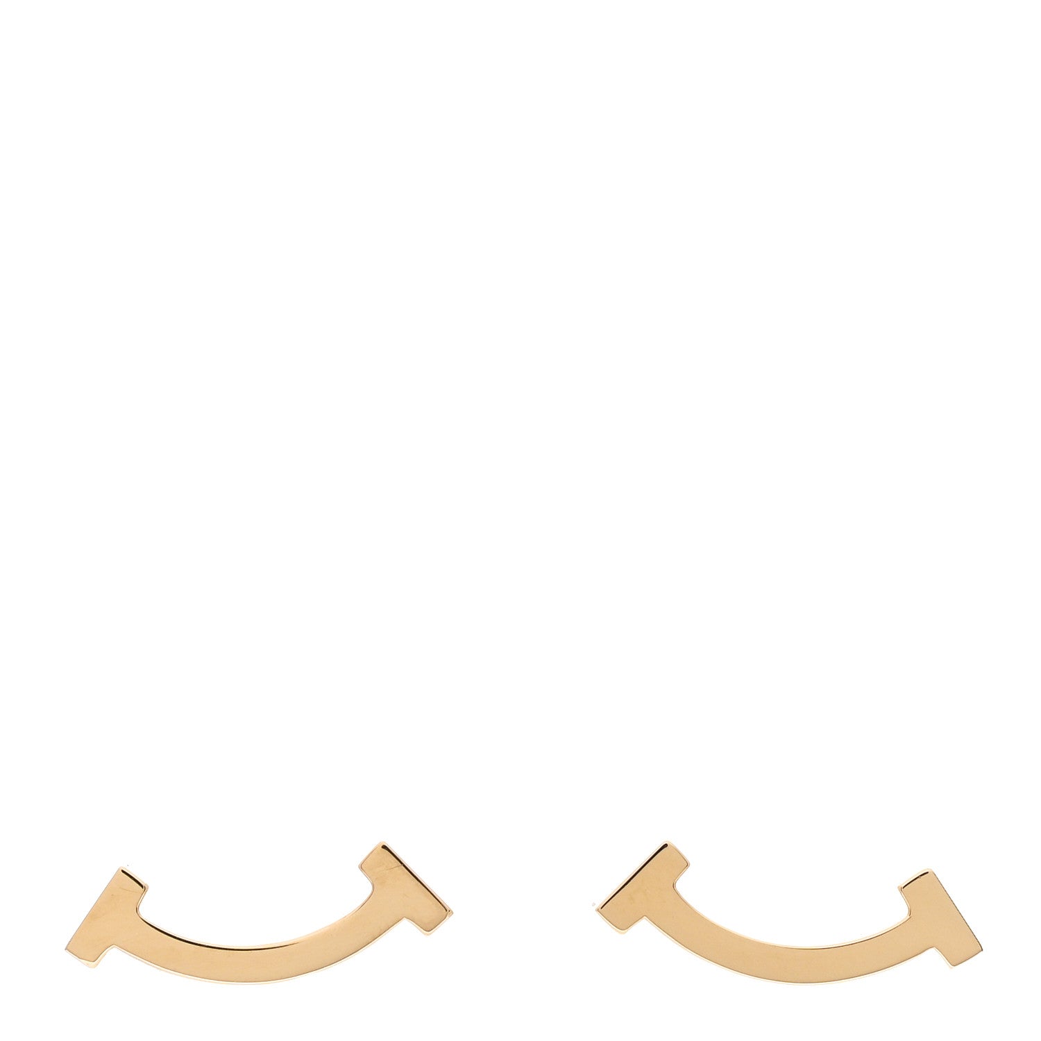 Tiffany 18K Yellow Gold T Smile Stud Earrings 1 of 6