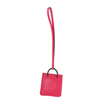 Hermes Milo Lambskin Swift Shopping Bag Charm Rose Mexico 1 of 4