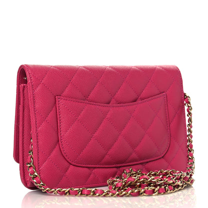 Chanel Caviar Quilted Wallet On Chain WOC Fuchsia 3 of 10