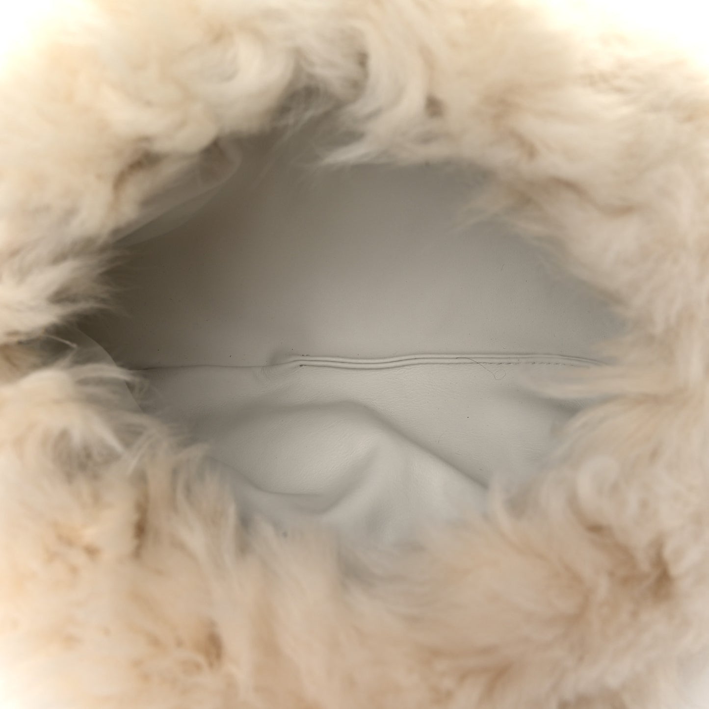 Shearling Lambskin The Pouch Chain White