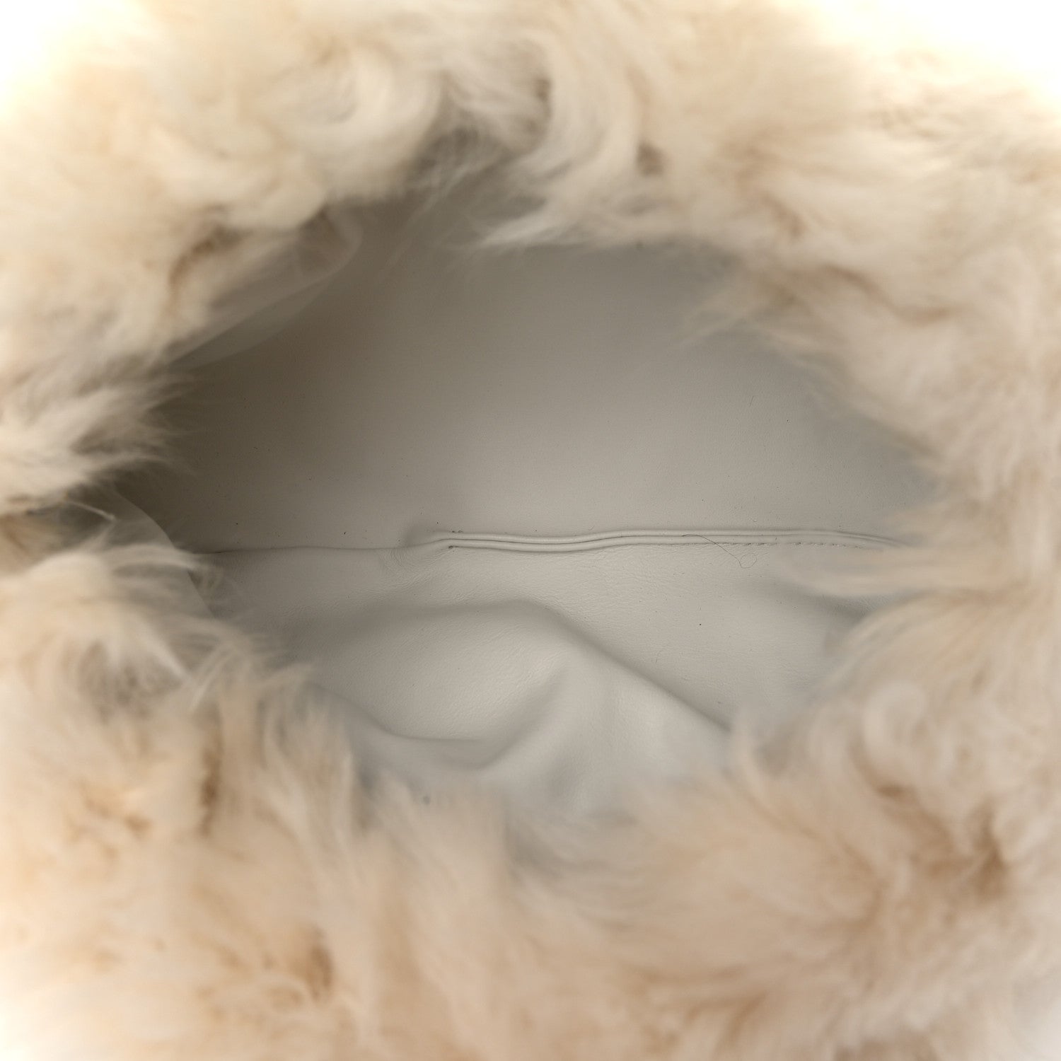 Bottega Veneta Shearling Lambskin The Pouch Chain White 5 of 10