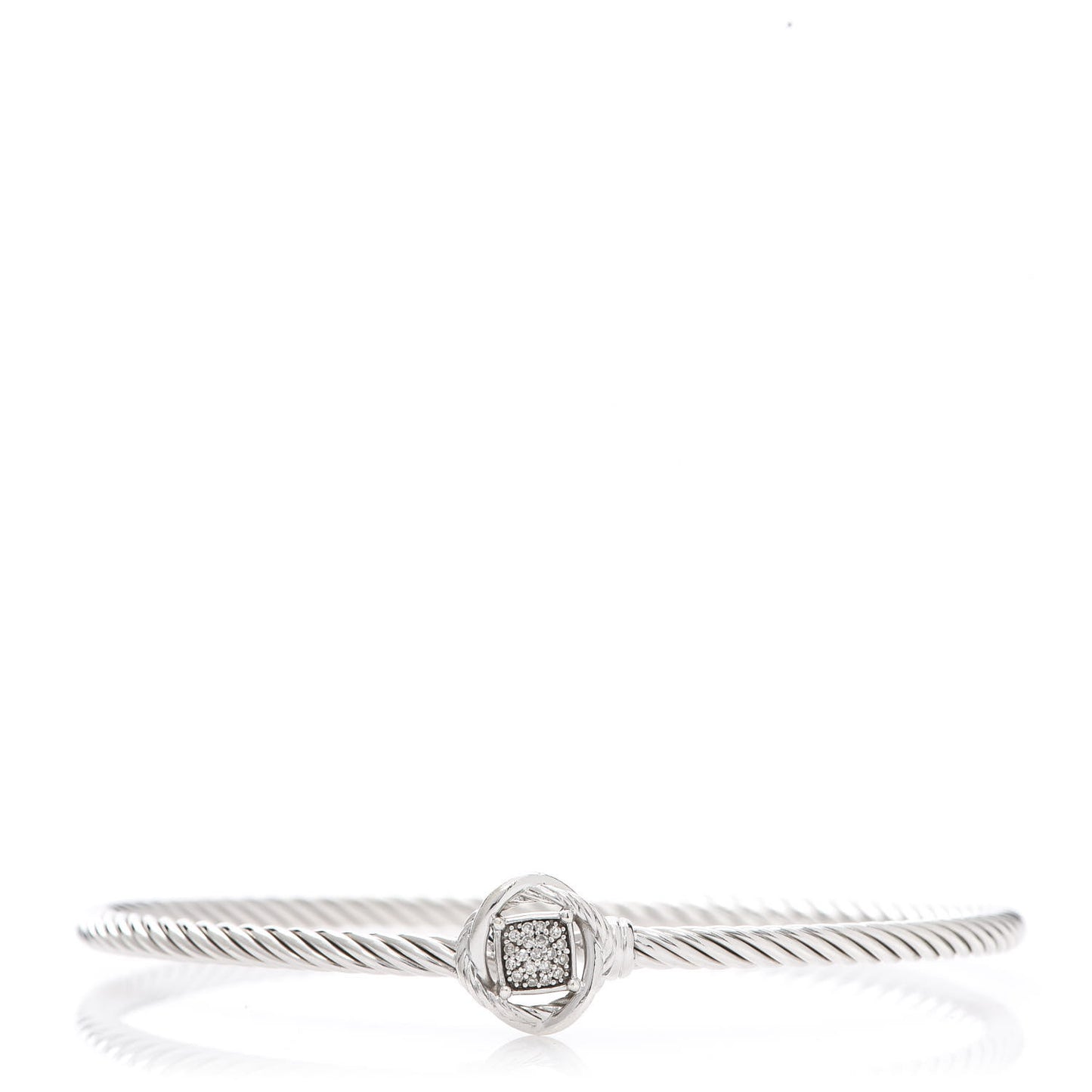 Sterling Silver Diamond 3mm Infinity Bracelet