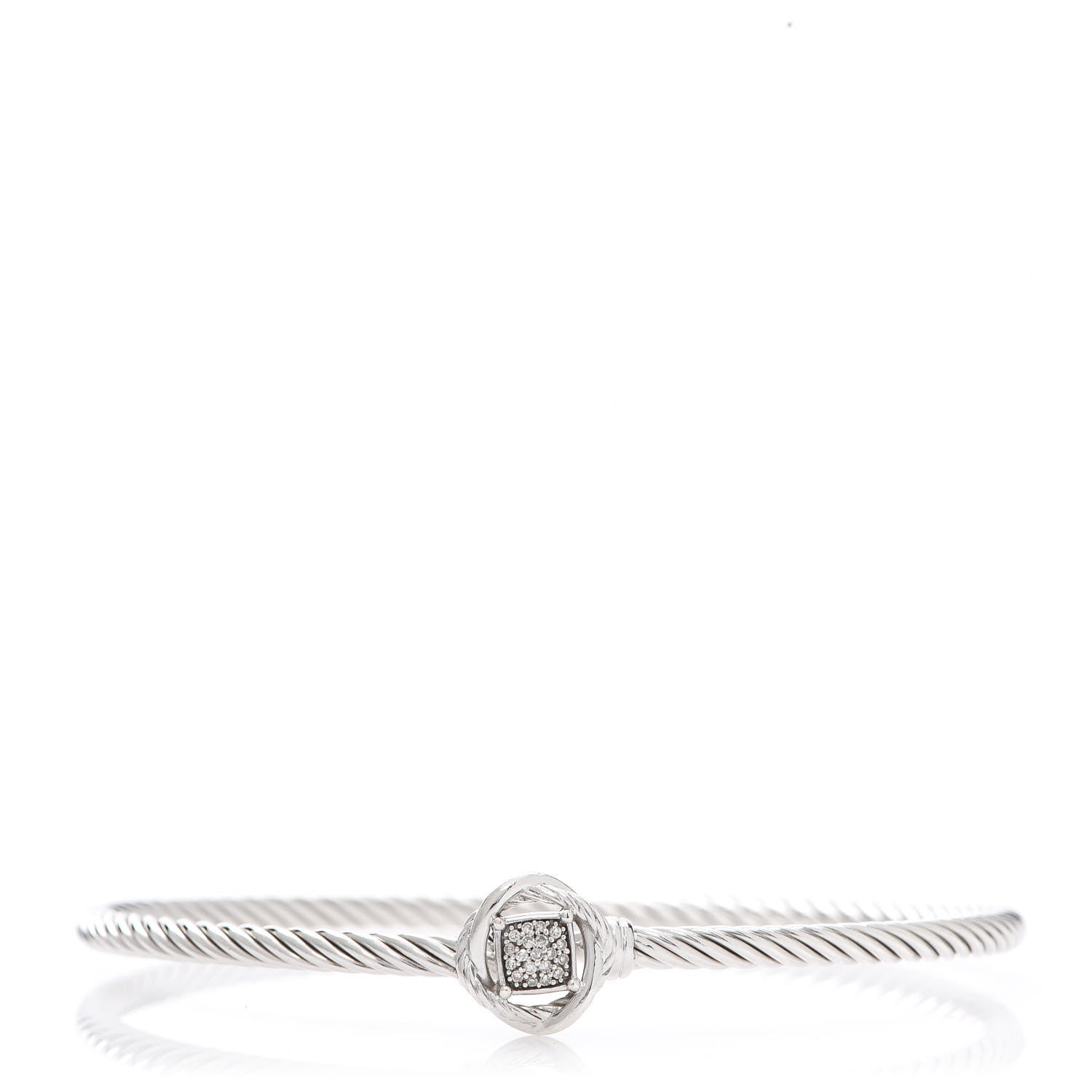 David Yurman Sterling Silver Diamond 3mm Infinity Bracelet 1 of 4