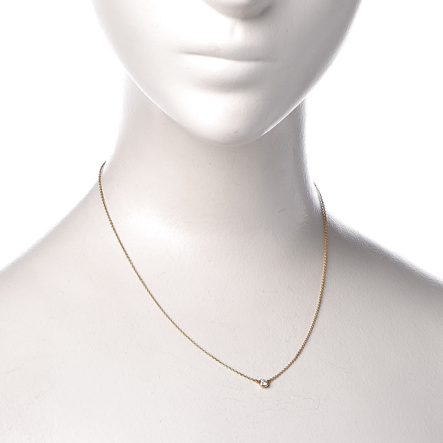 Tiffany 18K Yellow Gold Diamond .25ct Elsa Peretti Diamonds by the Yard Pendant Necklace 11 of 18