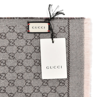 Gucci Wool GG Monogram Miniorophin Scarf Shell Pink 4 of 4