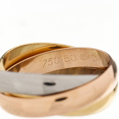 Cartier 18K Pink Yellow White Gold Classic Trinity Ring 50 5.25 6 of 6