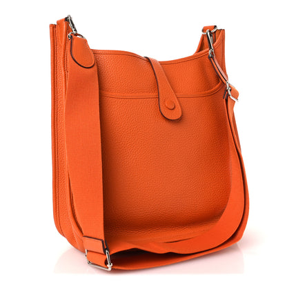 Hermes Taurillon Clemence Evelyne III GM Orange 3 of 12