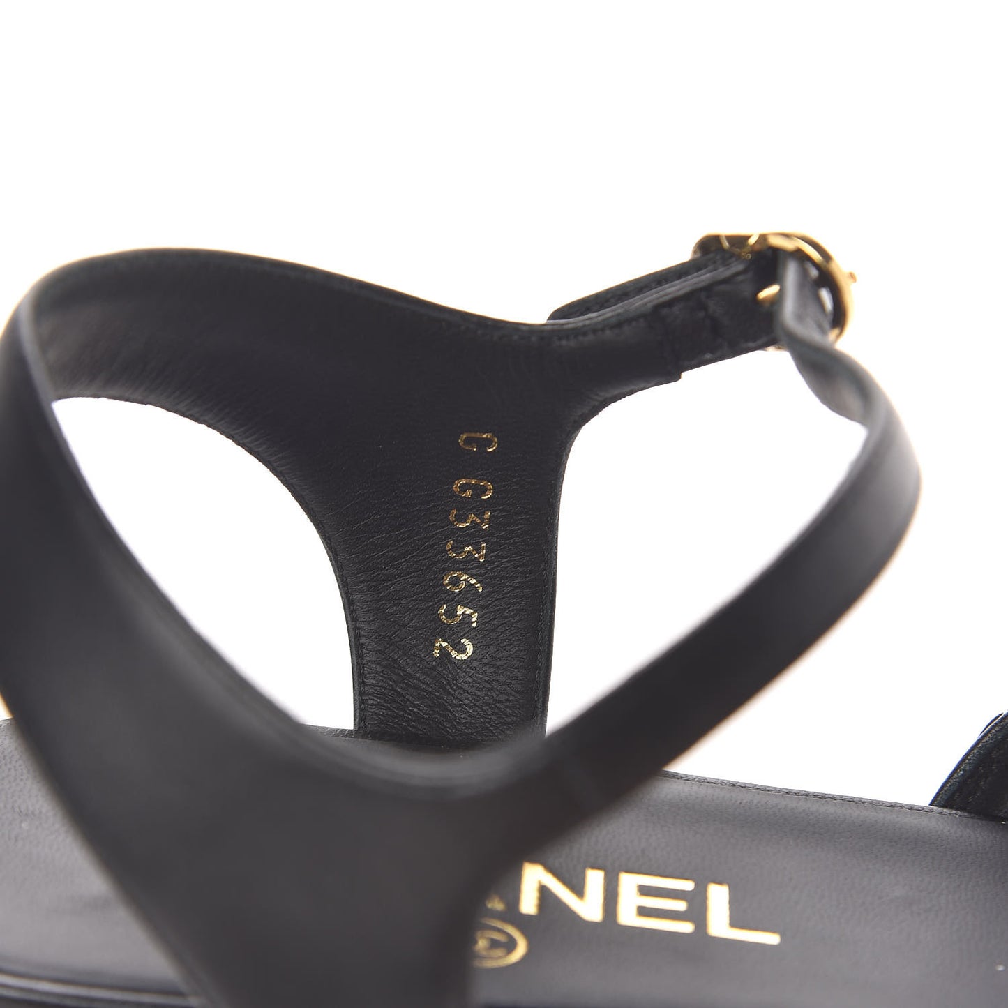 Lambskin CC Chain Sandals 38 Black