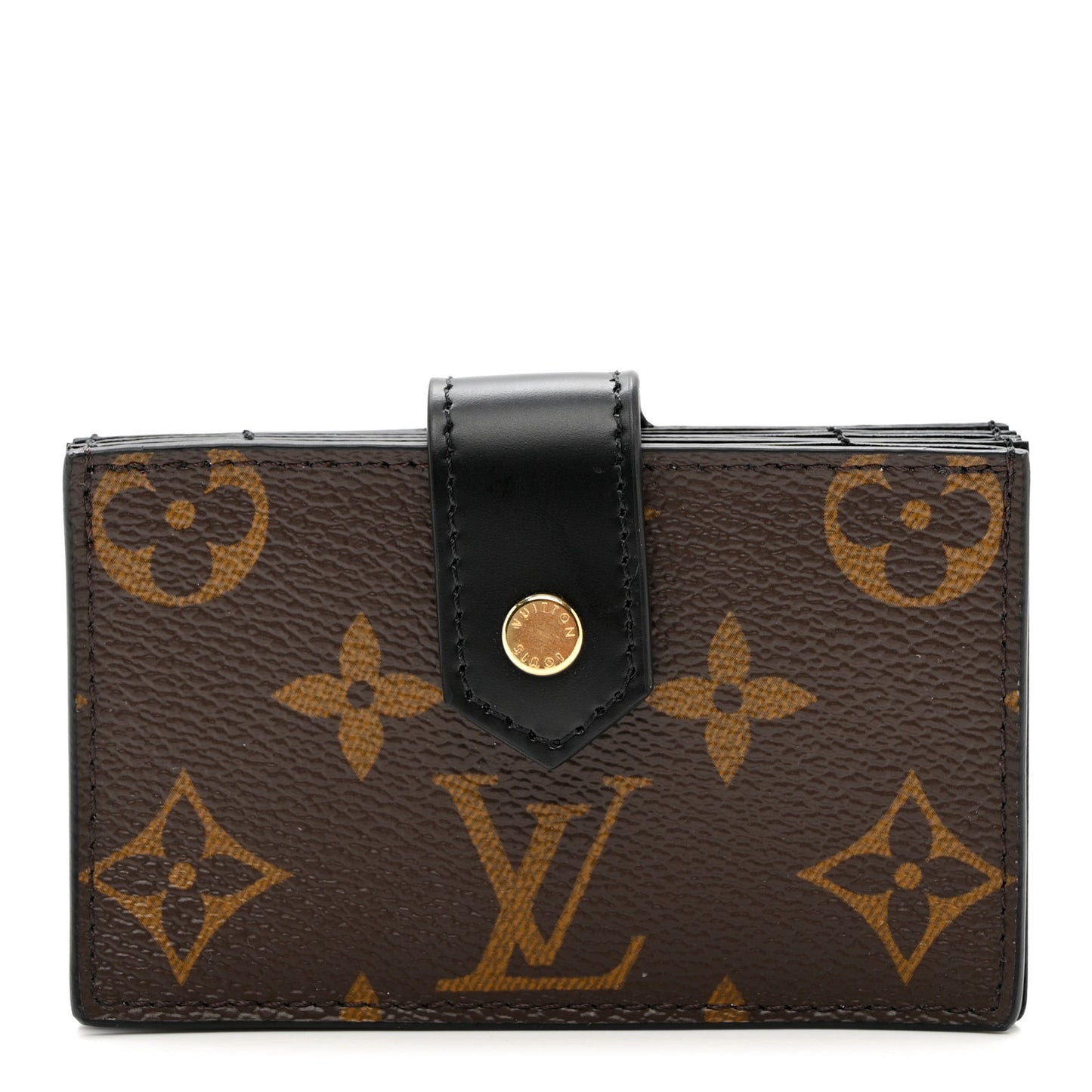 Monogram Gusset Card Holder Black