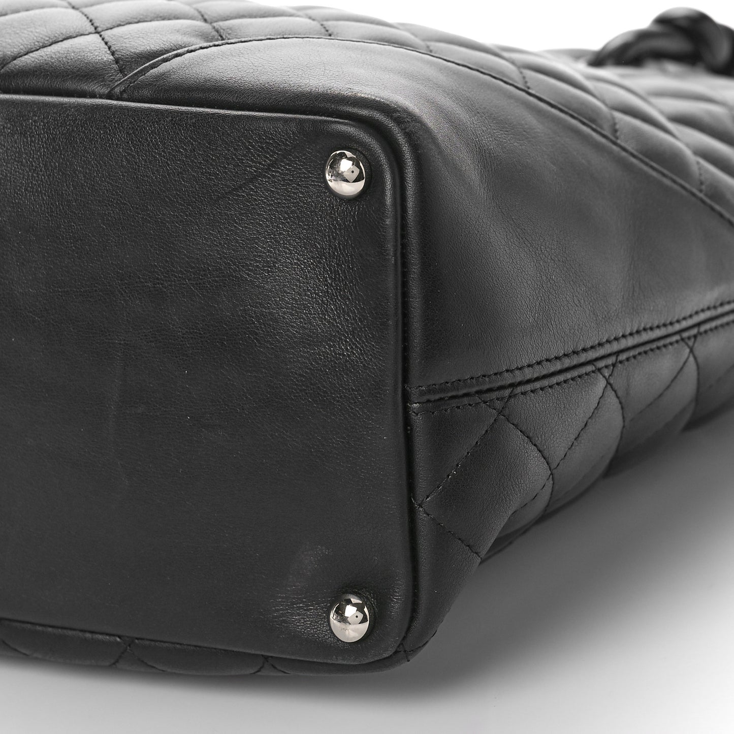 Calfskin Quilted Medium Cambon Tote Black