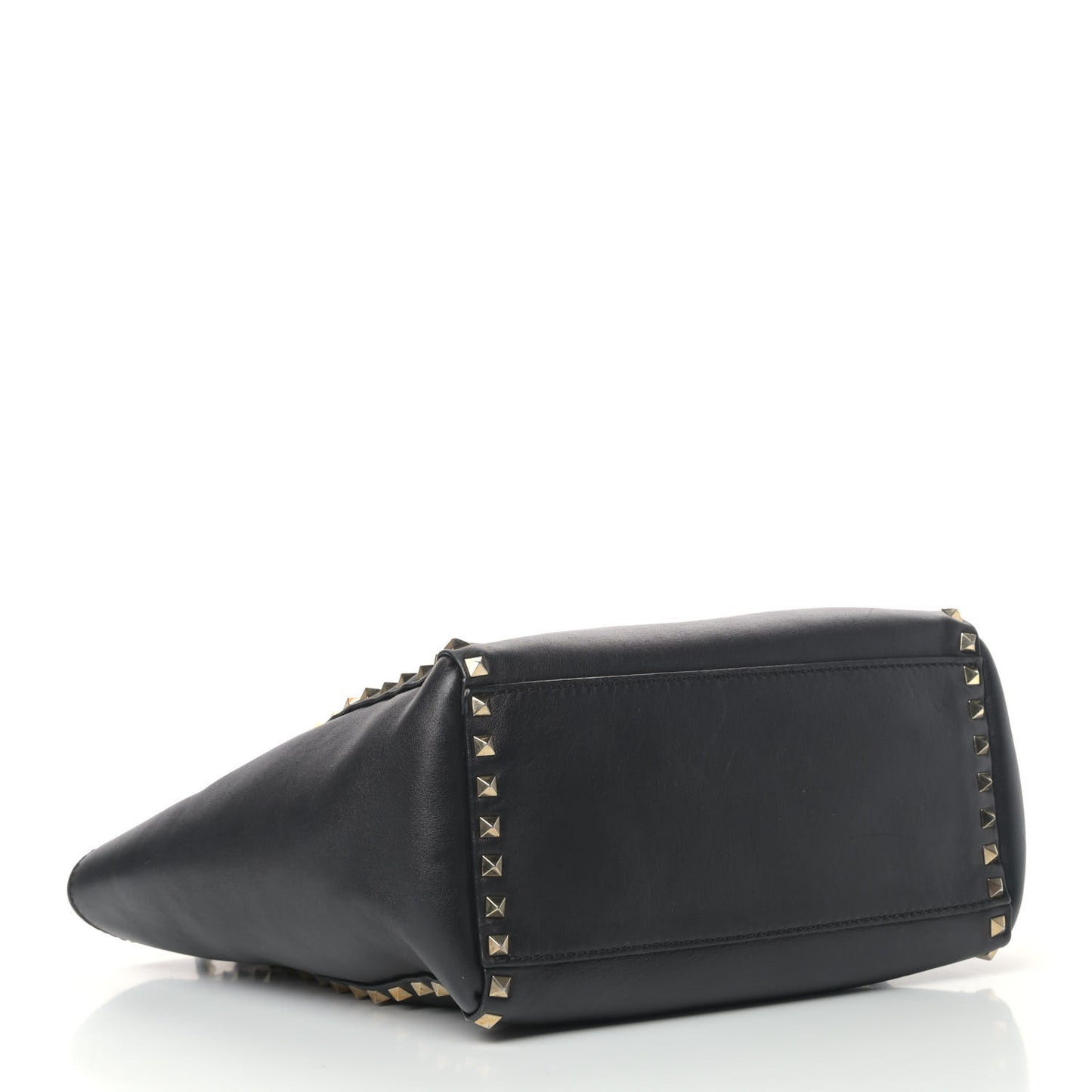 Vitello Rockstud Double Handle Tote Black