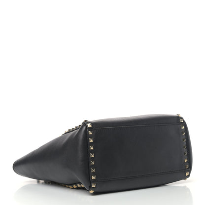 Valentino Garavani Vitello Rockstud Double Handle Tote Black 3 of 6