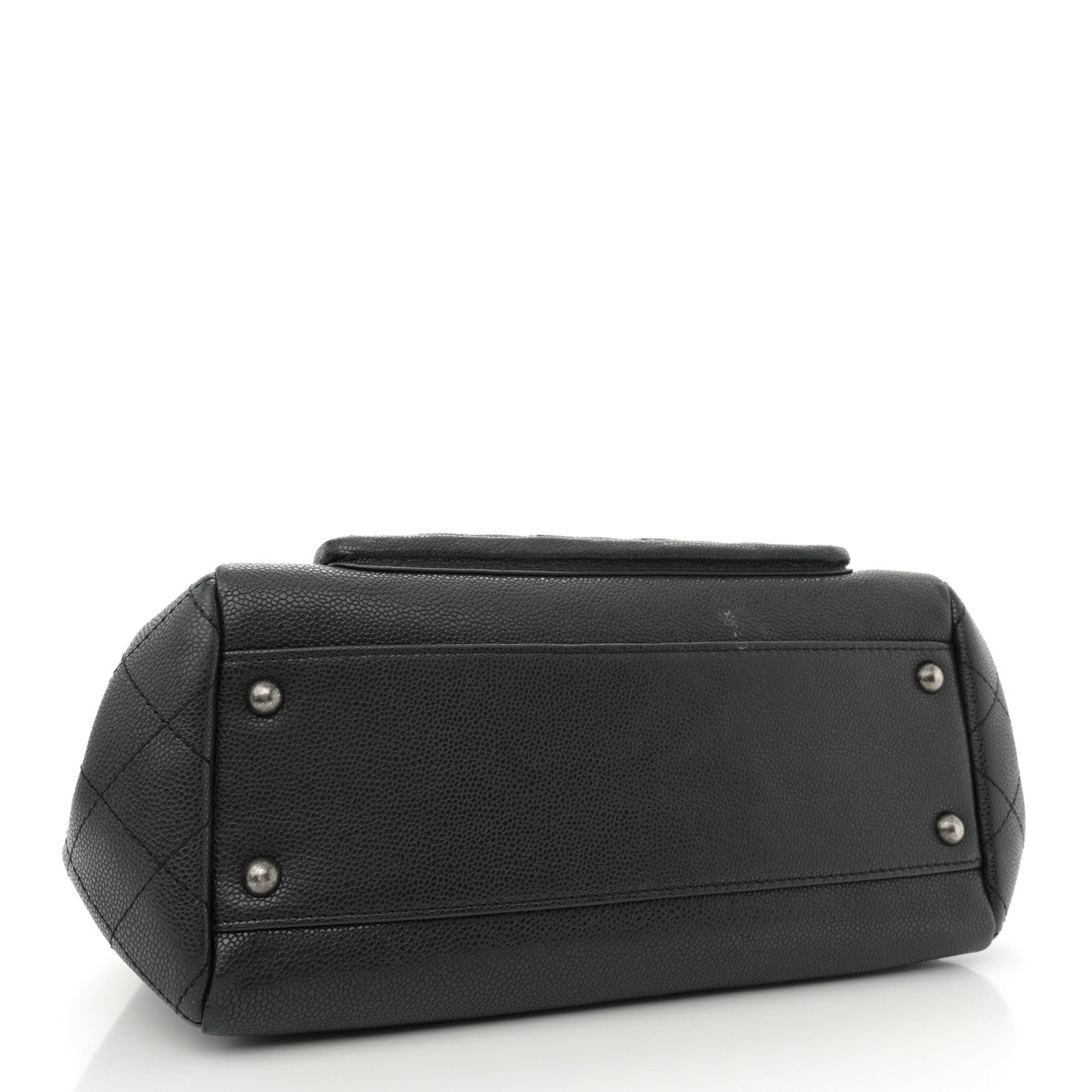 Chanel Caviar Quilted CC Accordion Shopping Bag Black 4 of 15