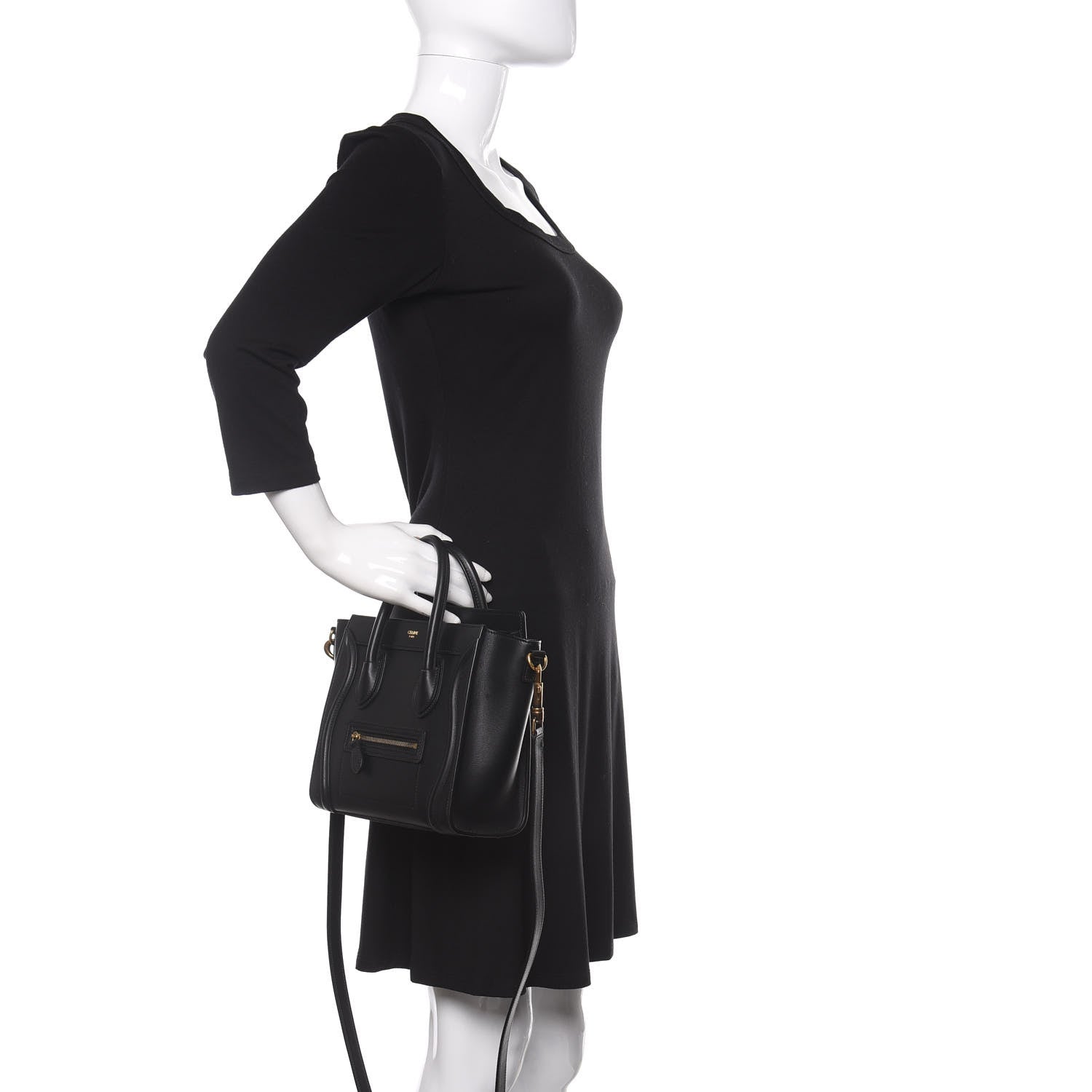 Celine Smooth Calfskin Nano Luggage Black 3 of 11
