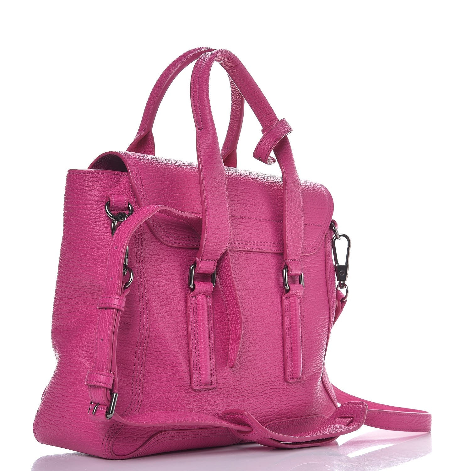 3.1 Phillip Lim Textured Calfskin Medium Pashli Satchel Bright Fuchsia 2 of 12