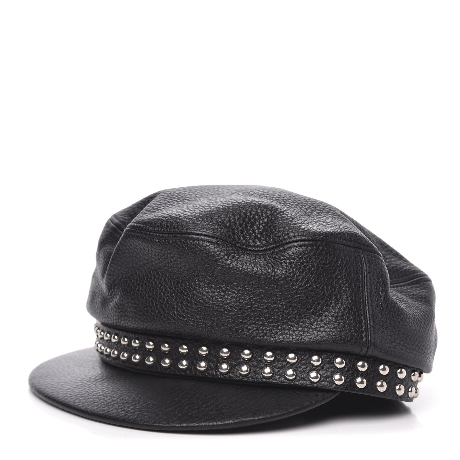 Gucci Calfskin Studded Cellarius Hat L Black 1 of 5