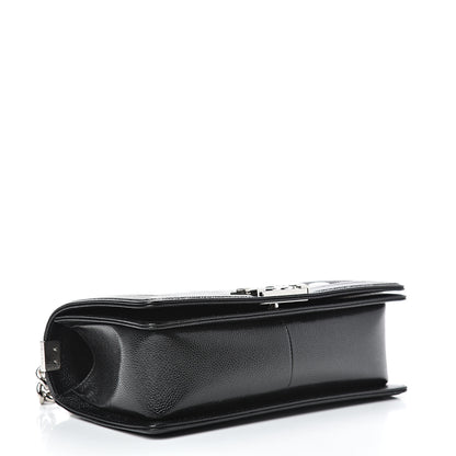 Chanel Caviar Chevron Quilted Medium Boy Flap Black 3 of 13