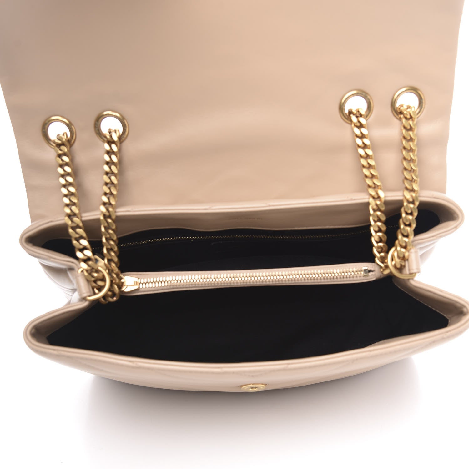 Saint Laurent Calfskin Y Quilted Monogram Medium Loulou Chain Satchel Nude Powder 5 of 11