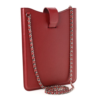 Chanel Iridescent Caviar iPad Case Crossbody Red 2 of 11