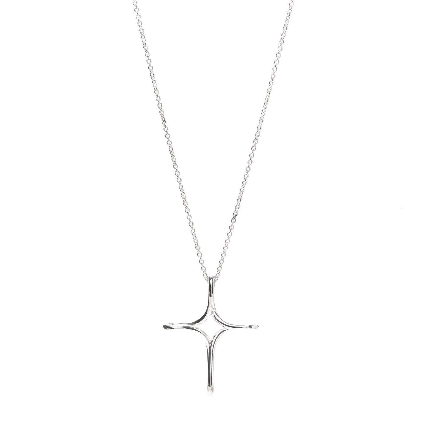 Sterling Silver Elsa Peretti Infinity Cross Pendant Necklace