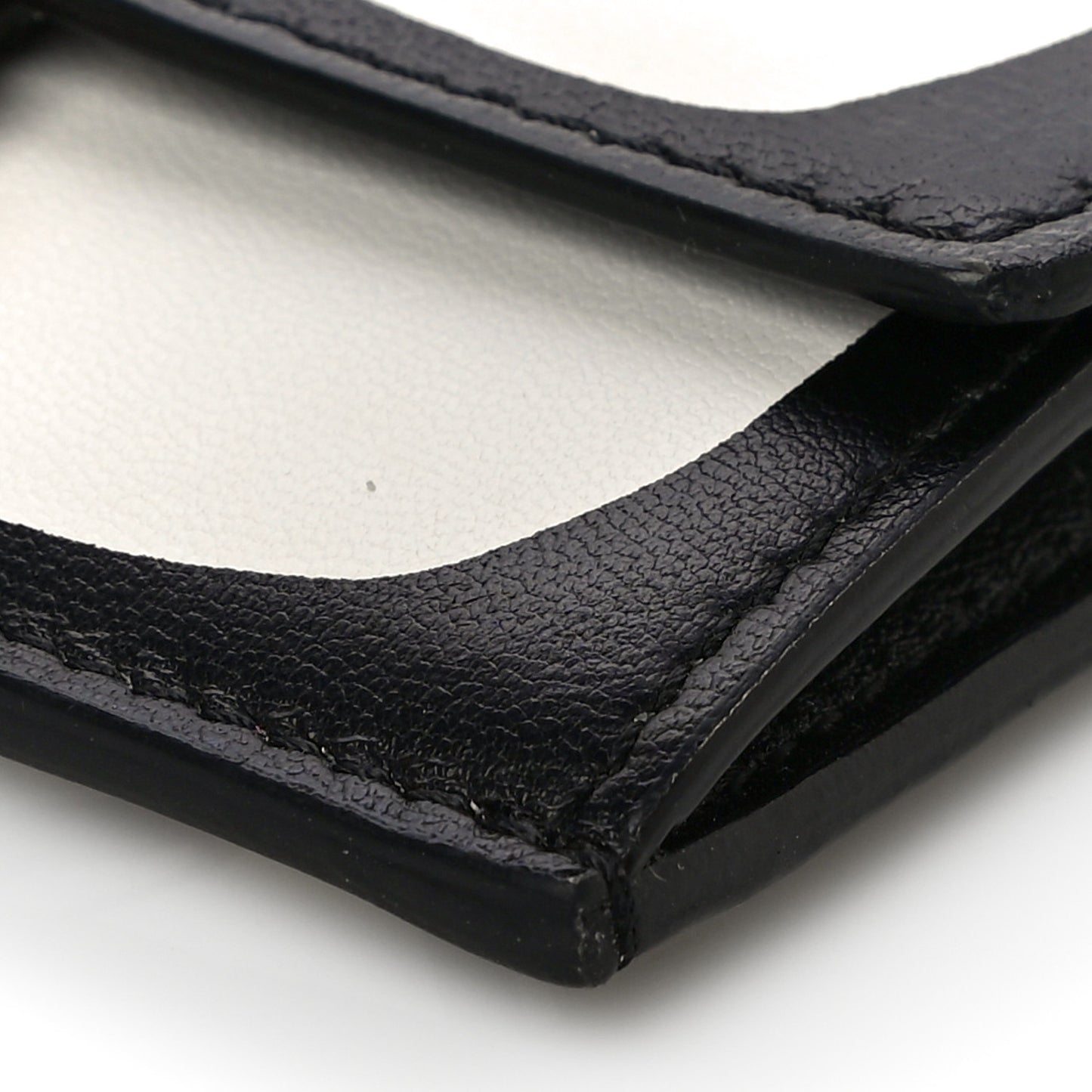 X JOSHUA VIDES Nappa FF Embossed Fold Over Card Holder Wallet White Black
