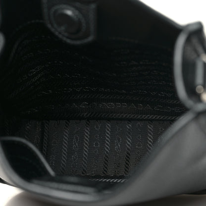 Prada Vitello Daino Soft Mini Hobo Messenger Bag Black 5 of 9