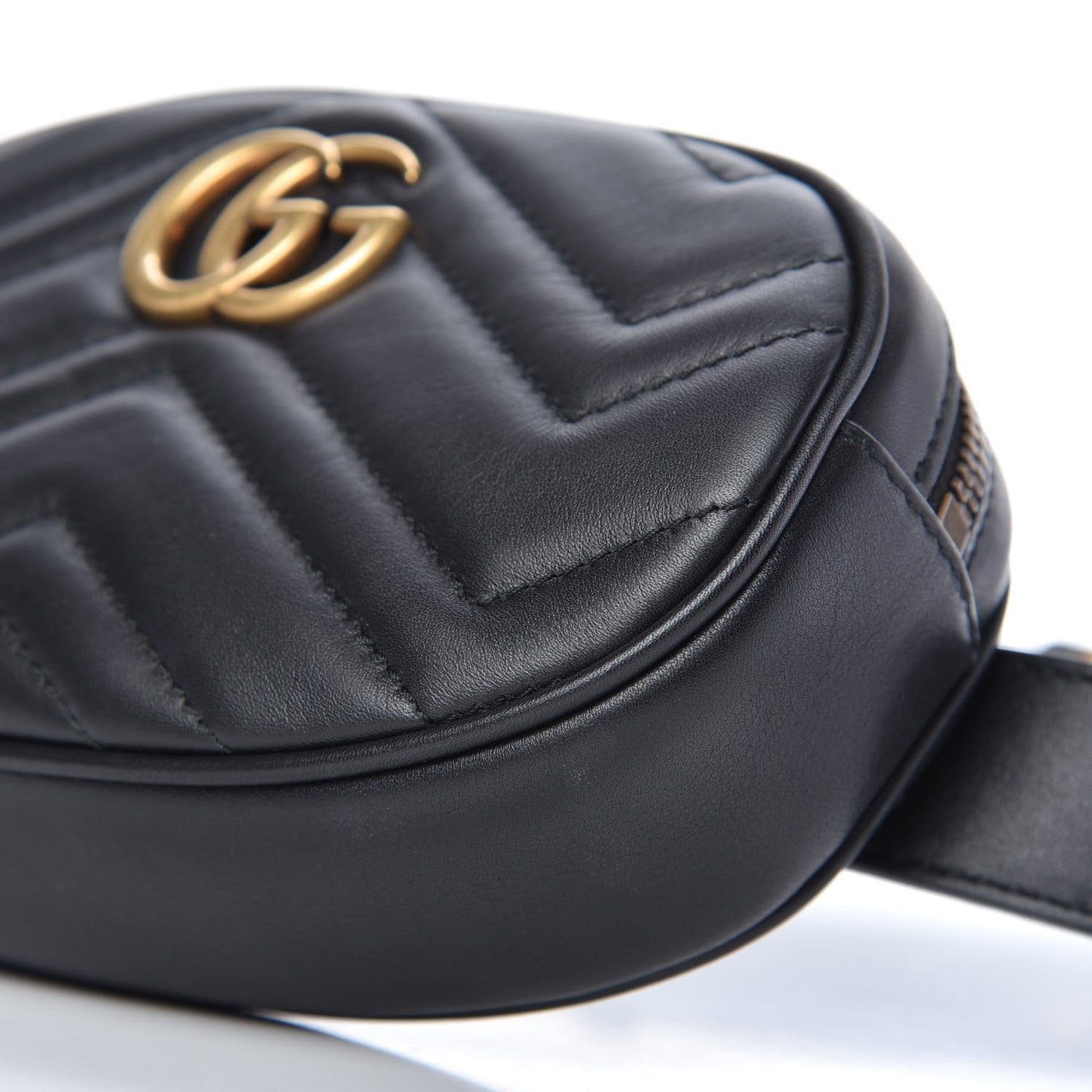 Calfskin Matelasse GG Marmont Belt Bag 85 34 Black