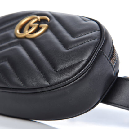 Gucci Calfskin Matelasse GG Marmont Belt Bag 85 34 Black 7 of 11