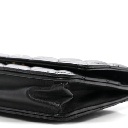 Chanel Lambskin Quilted Wallet On Chain WOC Black 11 of 11