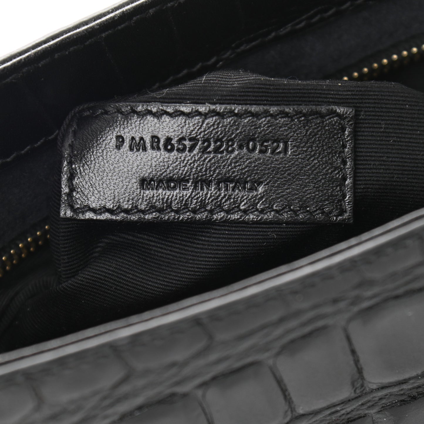 Calfskin Crocodile Embossed Le 5 A 7 Hobo Black