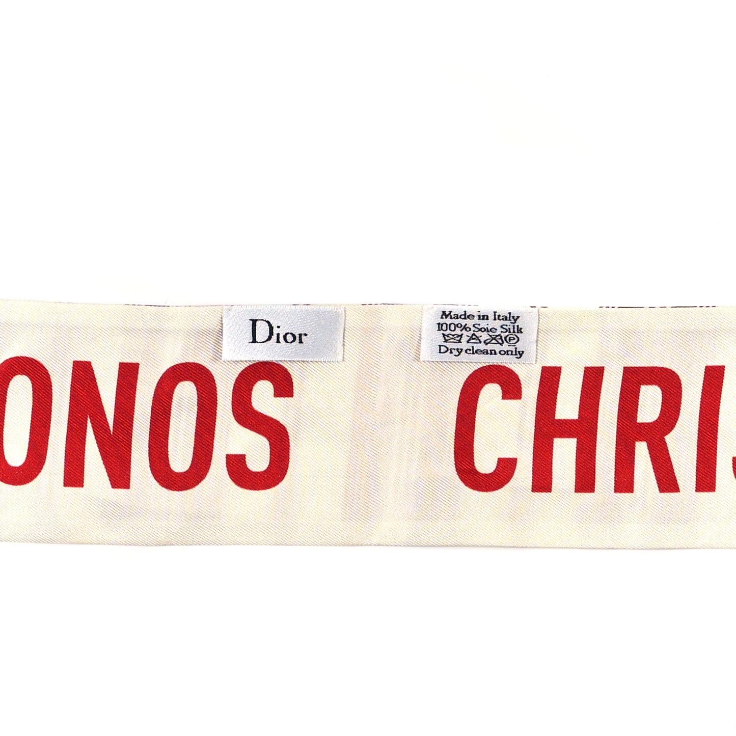 Silk Mykonos Scarf Ivory Red
