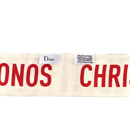 Christian Dior Silk Mykonos Scarf Ivory Red 3 of 3